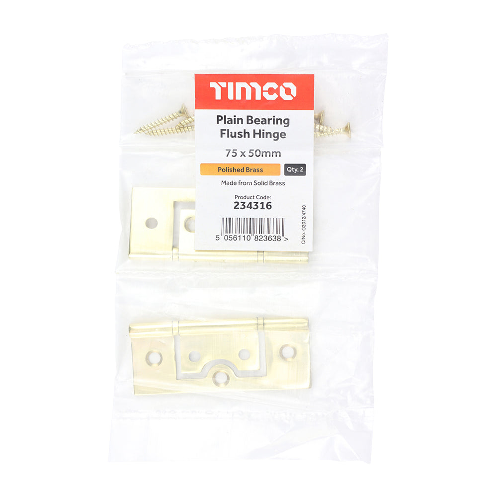 Plain Bearing Flush Hinge PB - 75 x 50 | Bag of 2