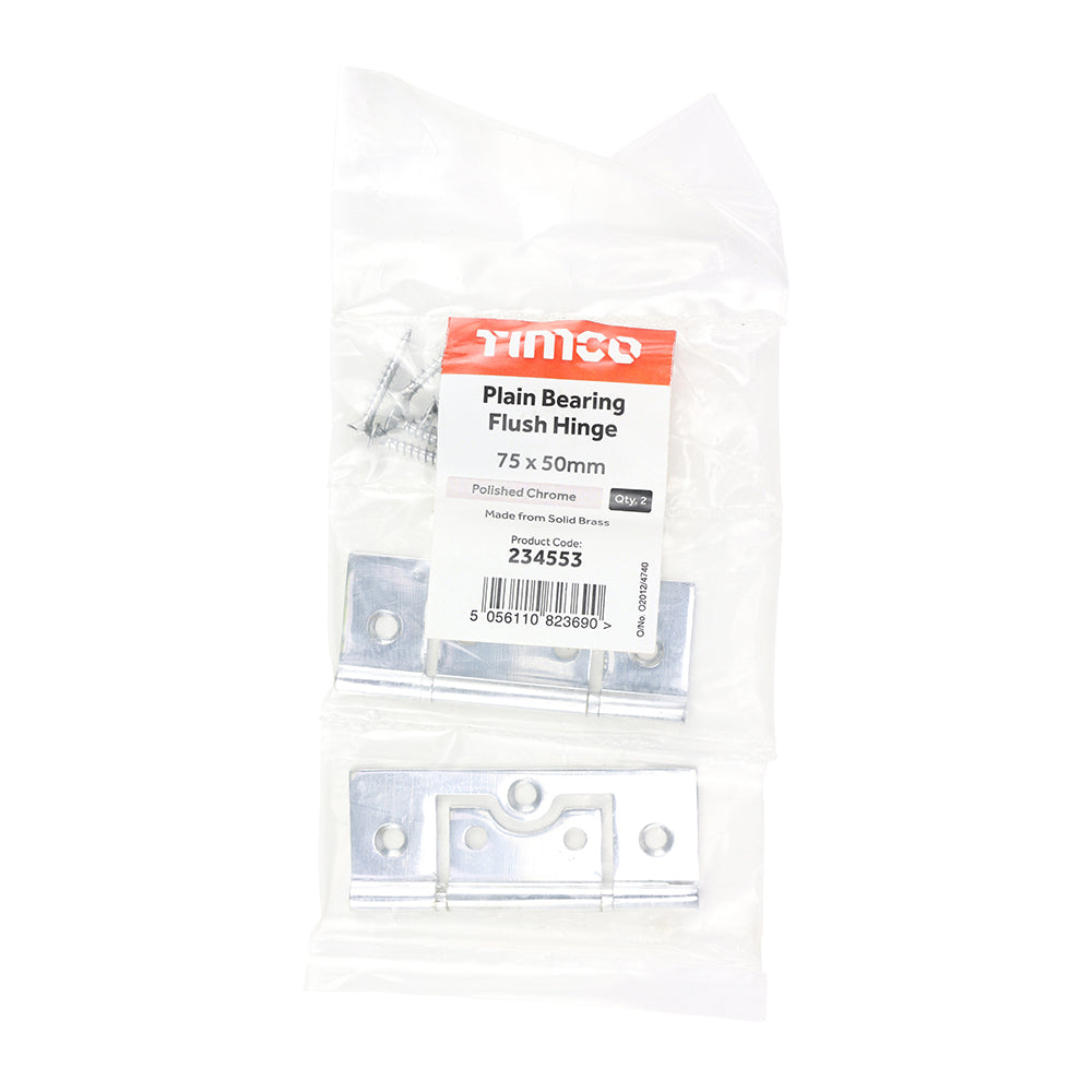 Plain Bearing Flush Hinge PC - 75 x 50 | Bag of 2