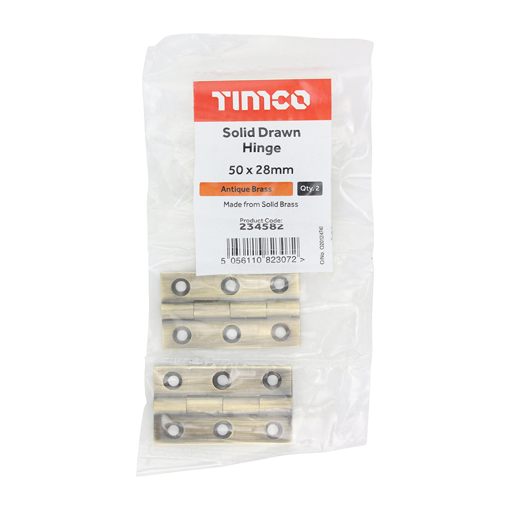 Solid Drawn Hinge AB - 50 x 28 | Bag of 2