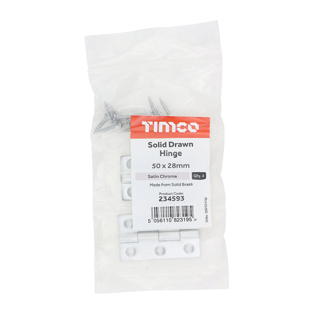 Solid Drawn Hinge SC - 50 x 28 | Bag of 2
