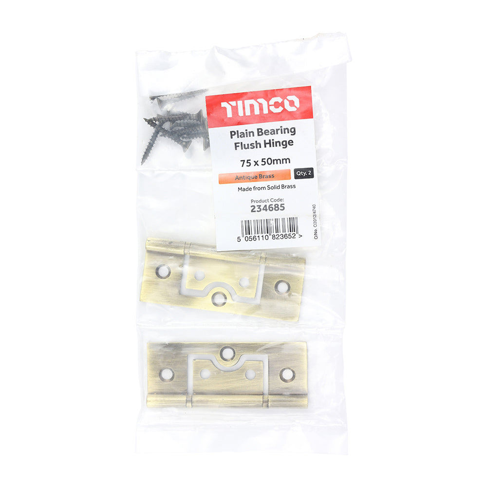 Plain Bearing Flush Hinge AB - 75 x 50 | Bag of 2