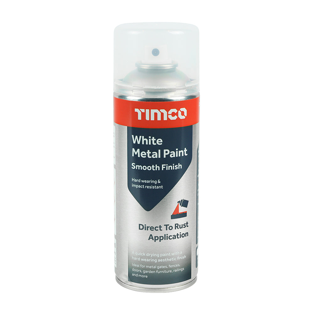 Timco White Metal Paint - Smooth Finish 380ml