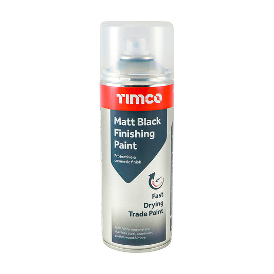 Timco Matt Black Finishing Paint - 380ml