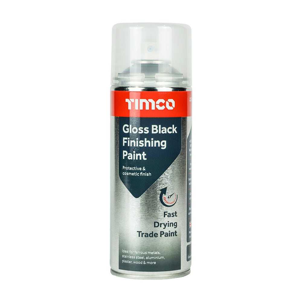 Timco Gloss Black Finishing Paint - 380ml