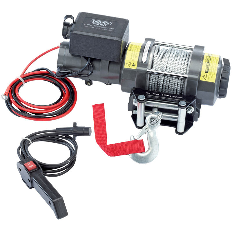 Draper Expert Quality 12V Recovery Winch, 1134kg