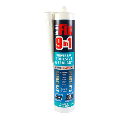 9 in 1 Universal Adhesive & Sealant - White - Size 290ml - Colour White - Viscosity Medium