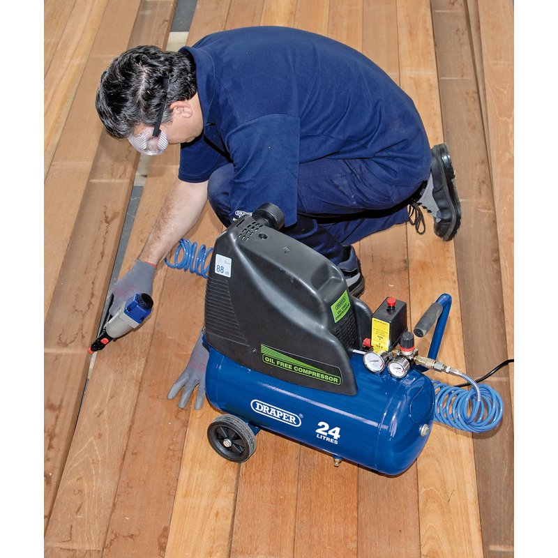 Draper 24L Oil-Free Direct Drive Air Compressor, 1.1kW/1.5hp