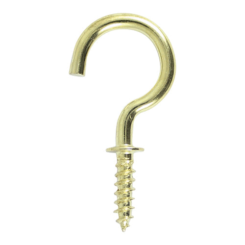 Round Cup Hook - E/Brass - 25mm | TIMpac of 10