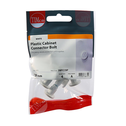 Cabinet Connector Bolts - 28mm | TIMpac of 4
