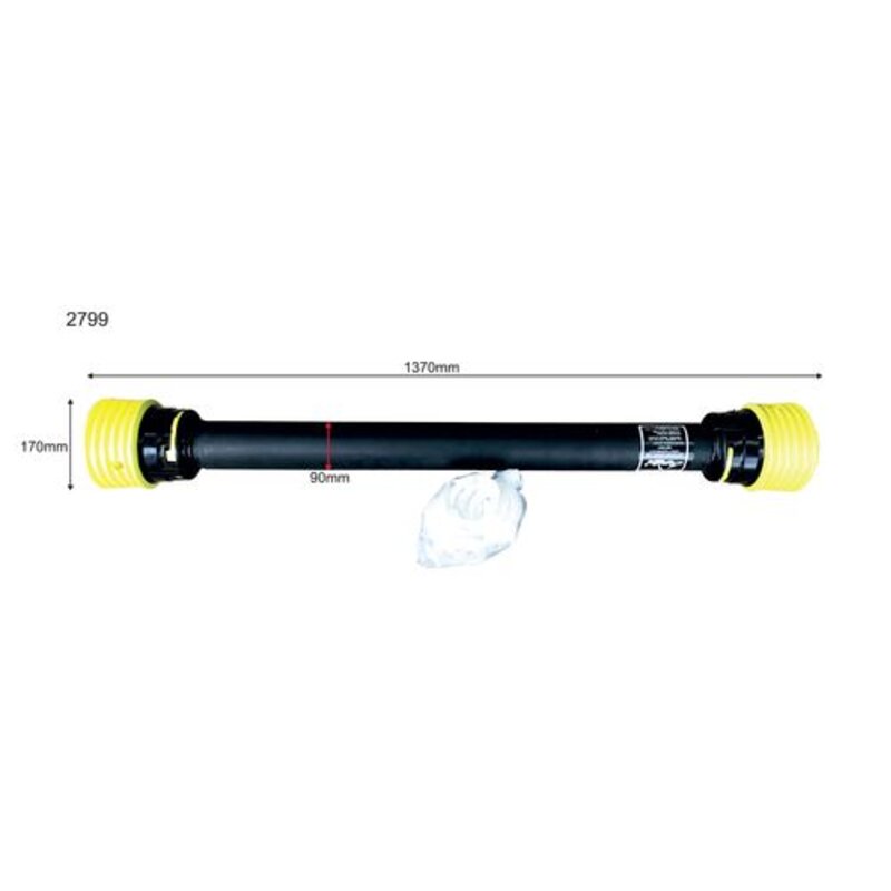 Bare-Co PTO Guard - 1370mm Length - Clip On Fastener - A4 to A8