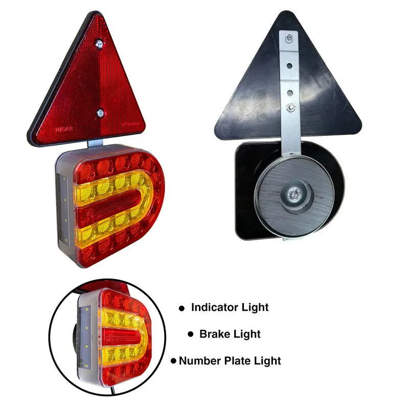 LED Trailer Set 7.5M Magnetic 2 Lights 2 Triangles