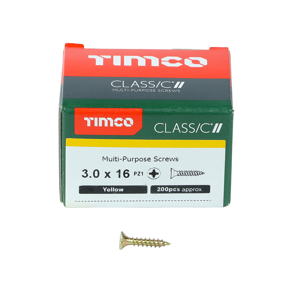 Classic Screw PZ1 CSK ZYP - 3.0 x 16 | Box of 200
