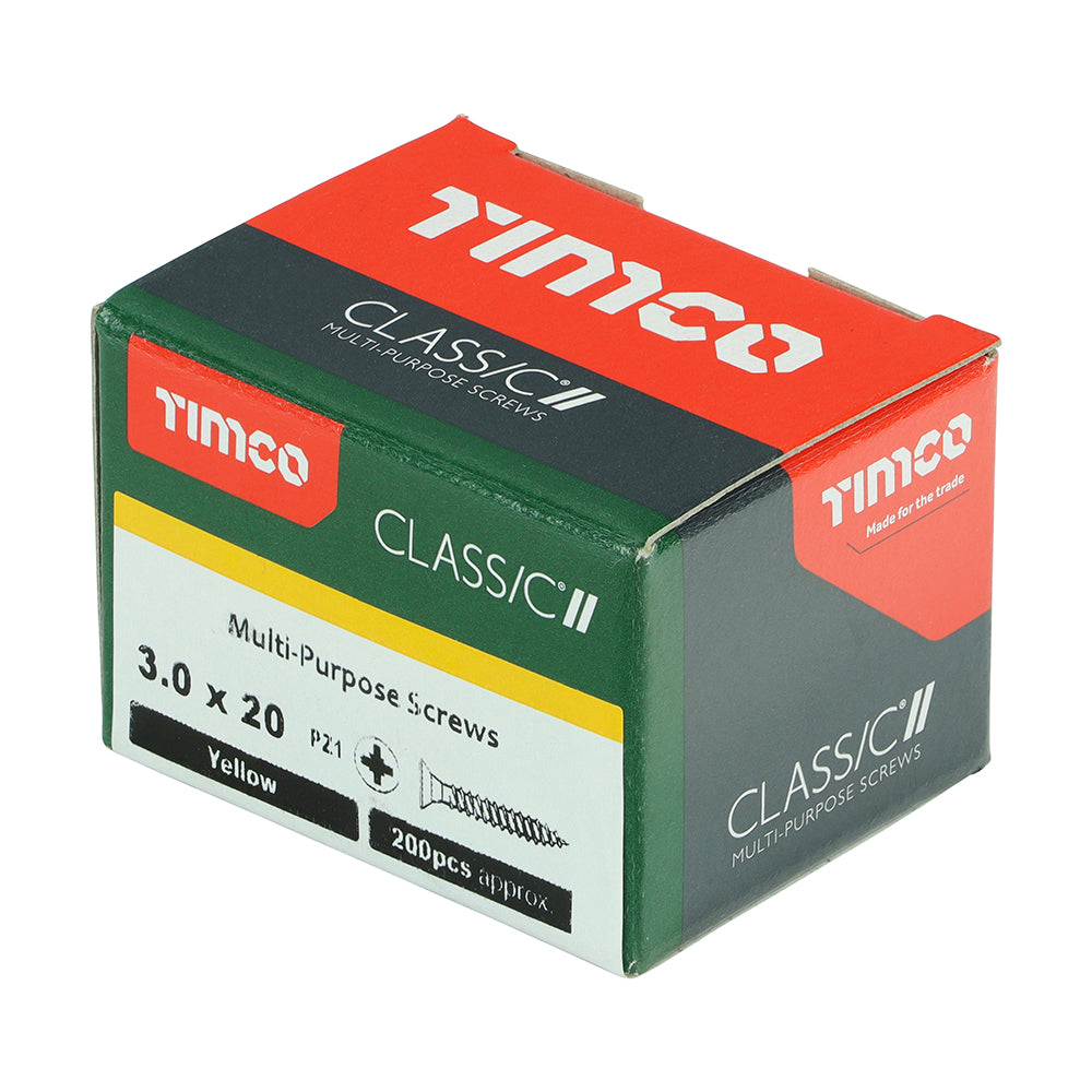 Classic Screw PZ1 CSK ZYP - 3.0 x 20 | Box of 200