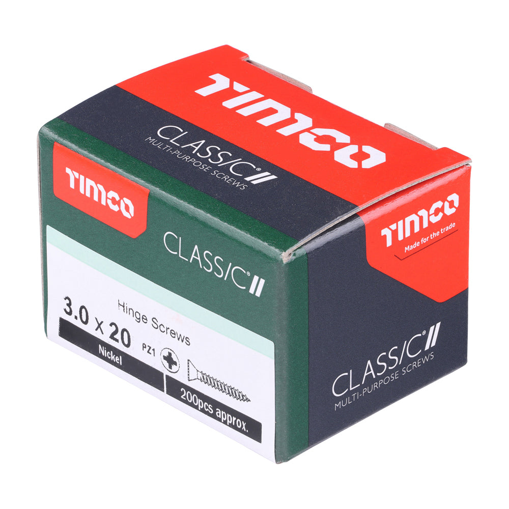 Classic Hinge PZ1 CSK NKL - 3.0 x 20 | Box of 200