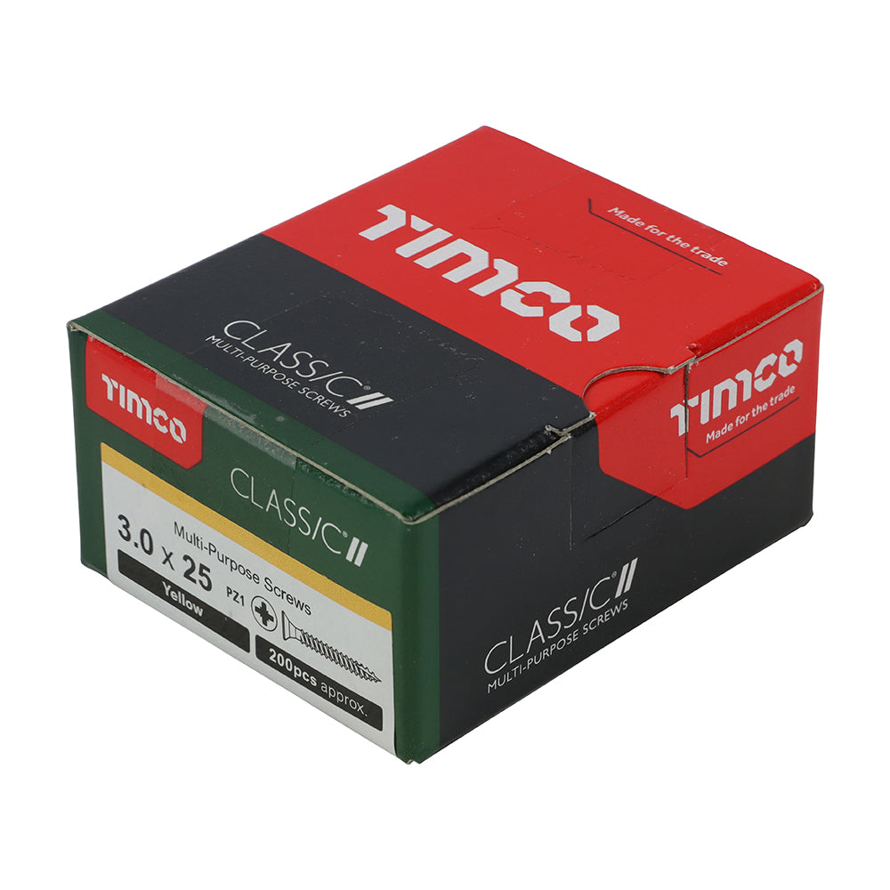 Classic Screw PZ1 CSK ZYP - 3.0 x 25 | Box of 200