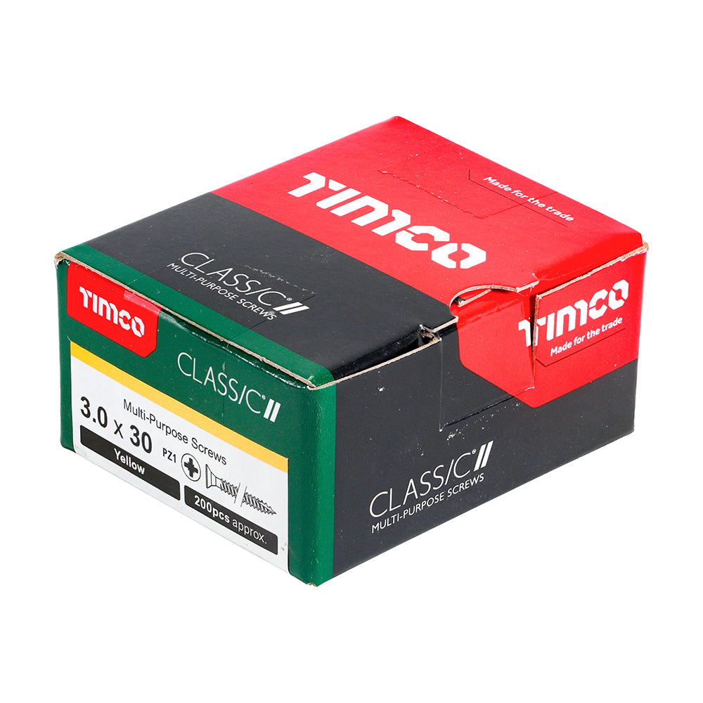 Classic Screw PZ1 CSK ZYP - 3.0 x 30 | Box of 200