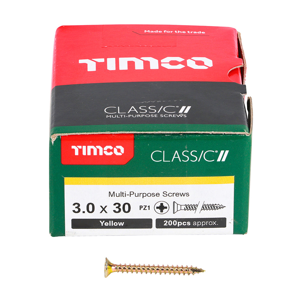Classic Screw PZ1 CSK ZYP - 3.0 x 30 | Box of 200