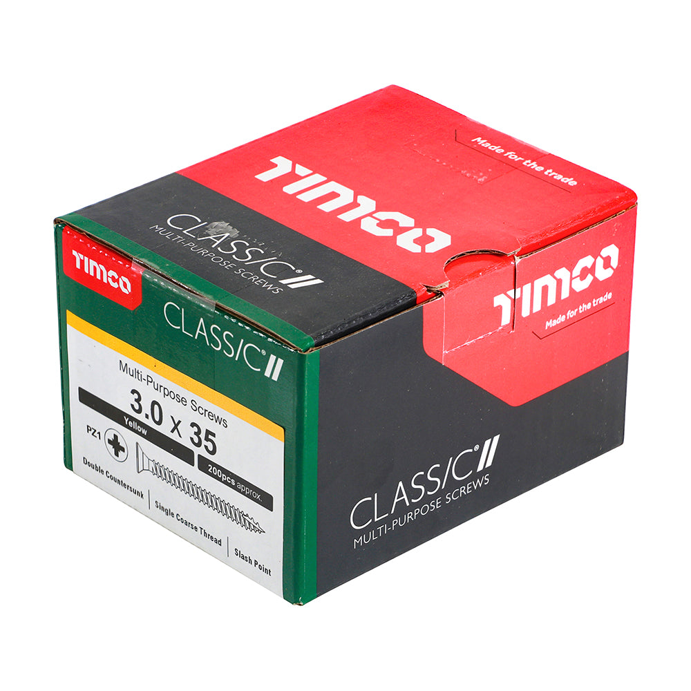 Classic Screw PZ1 CSK ZYP - 3.0 x 35 | Box of 200