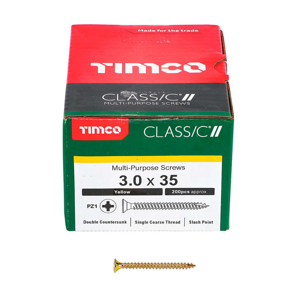 Classic Screw PZ1 CSK ZYP - 3.0 x 35 | Box of 200