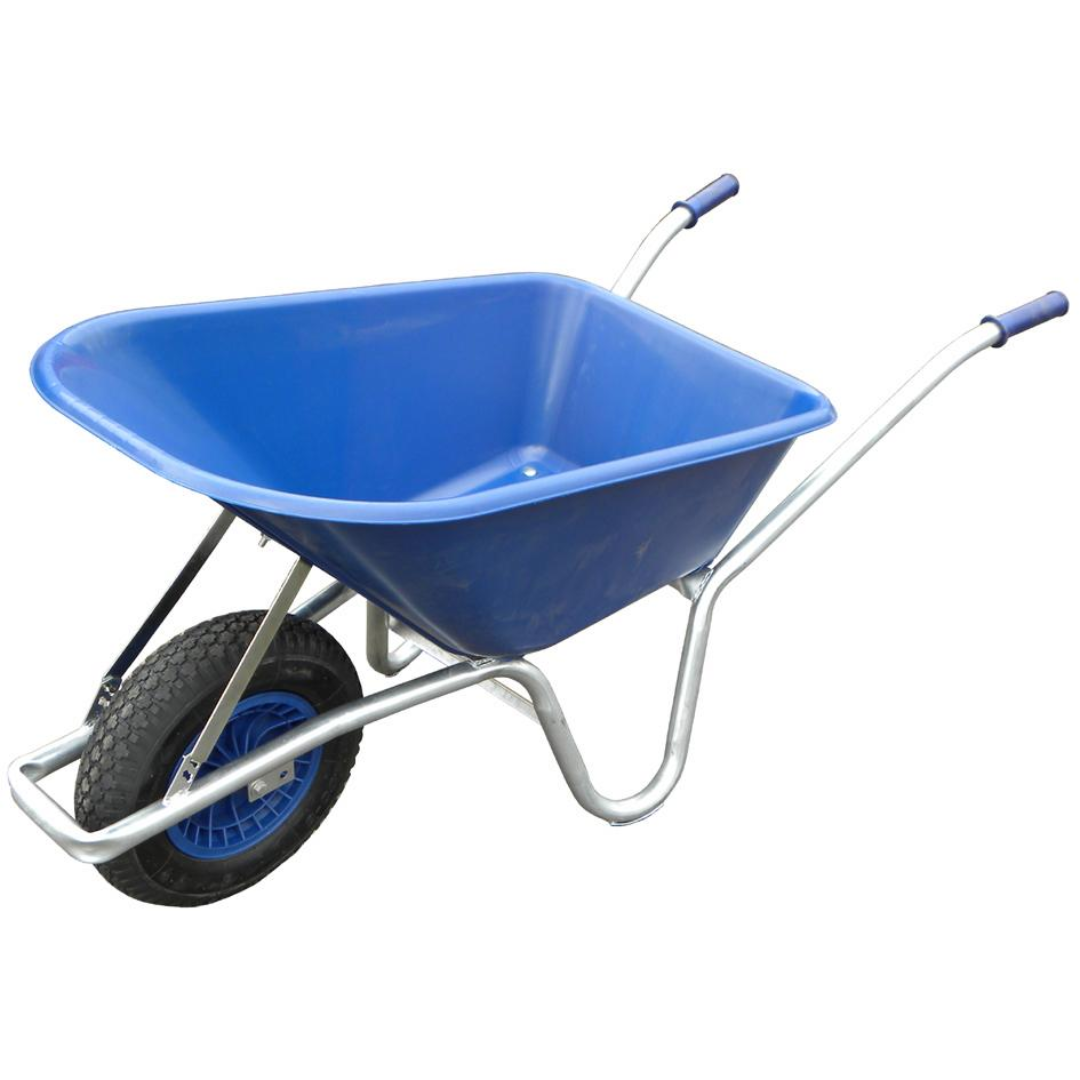 100 Litre Blue Plastic Tray Wheelbarrow