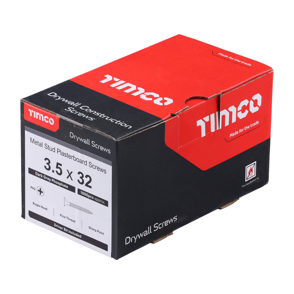 EU Drywall Screw PH2 Fine Grey - 3.5 x 32 | Box of 1000