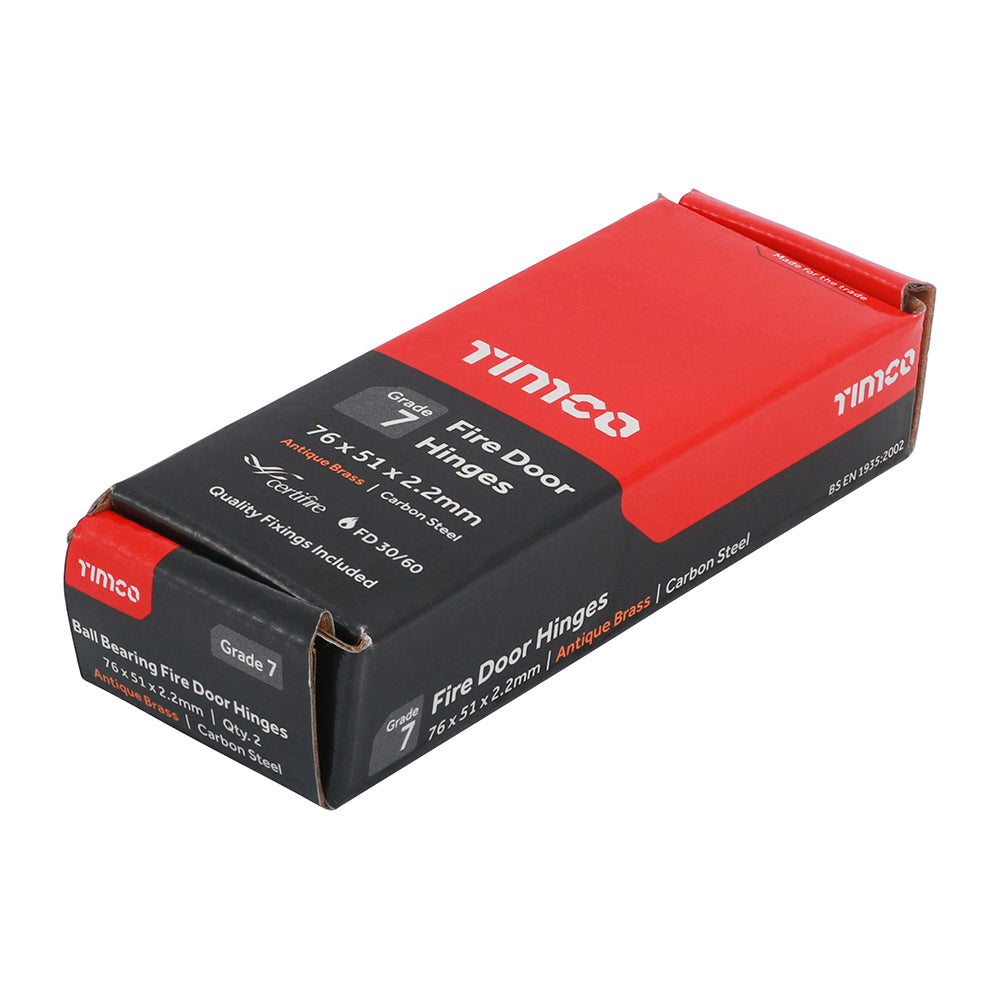 7 Fire Door Hinge AB - 76 x 51 x 2.2 | Box of 2