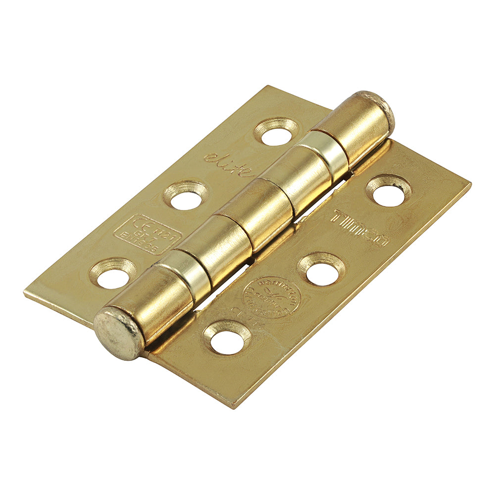 7 Fire Door Hinge E/Brass - 76 x 51 x 2.2 | Box of 2