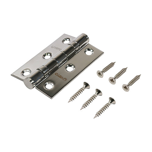 Twin Ball Bear SS Hinge POL - 76 x 51 | Box of 2