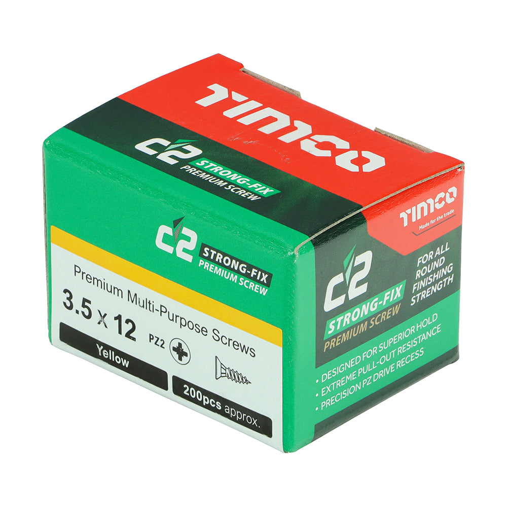 C2 Strong-Fix PZ2 CSK ZYP - 3.5 x 12 | Box of 200