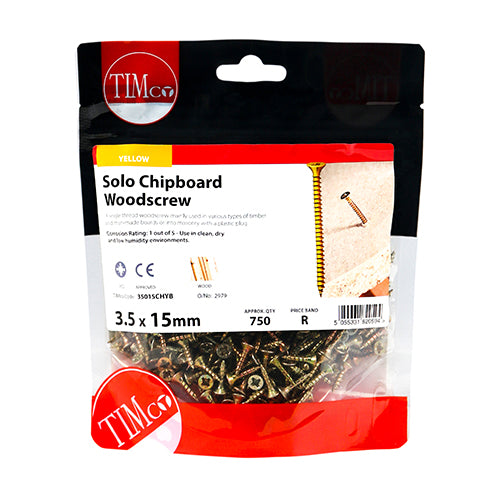 Solo Woodscrew PZ2 CSK ZYP - 3.5 x 15 | Box of 200