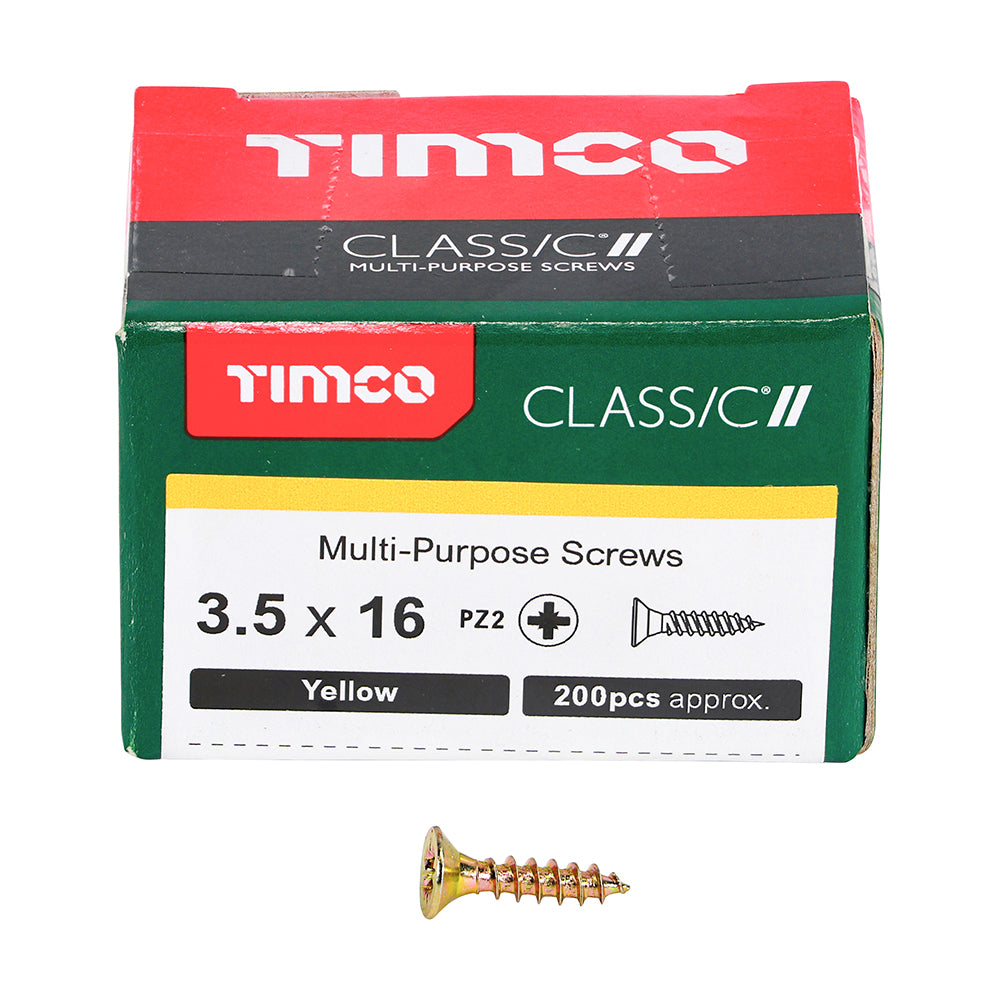Classic Screw PZ2 CSK ZYP - 3.5 x 16 | Box of 200