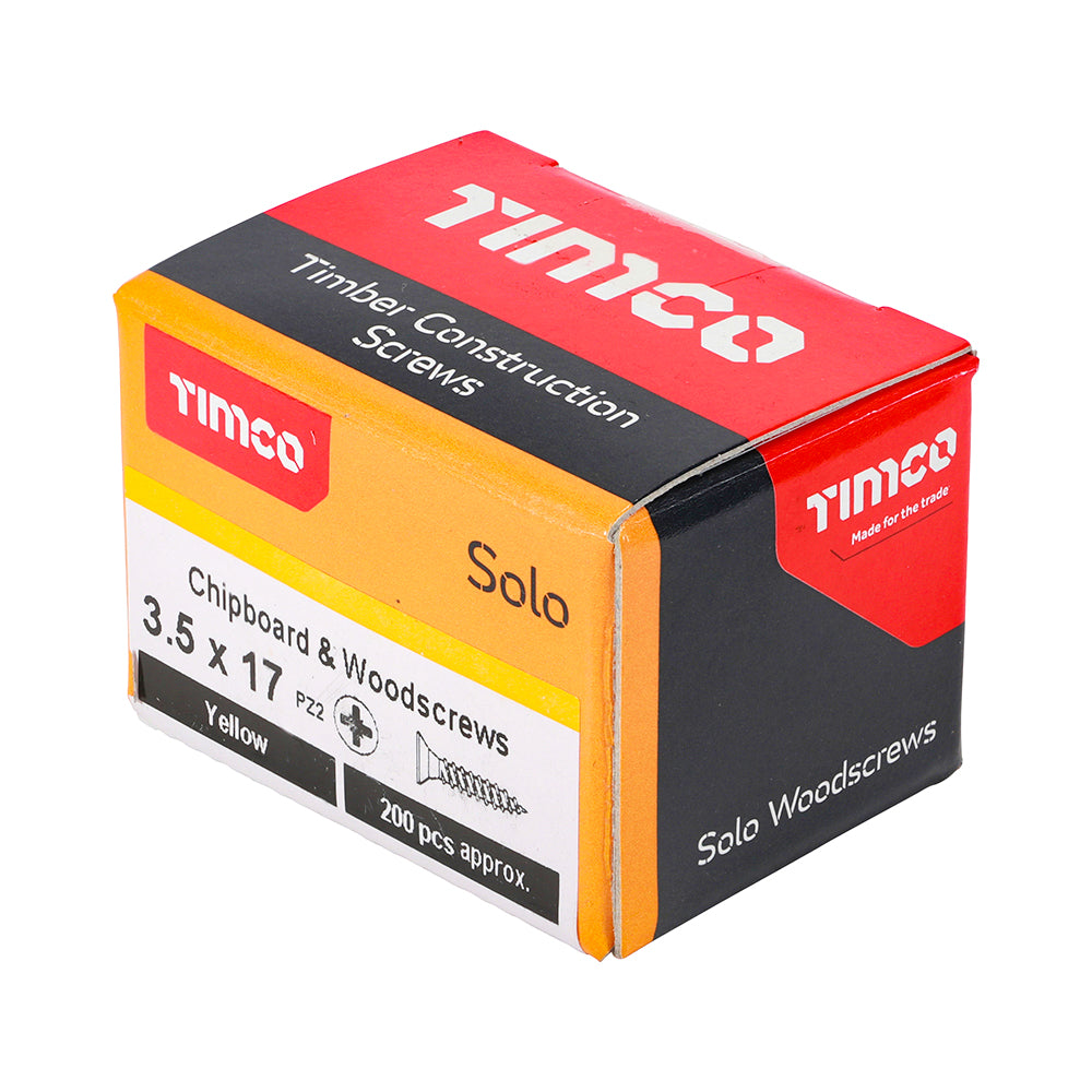 Solo Woodscrew PZ2 CSK ZYP - 3.5 x 17 | Box of 200
