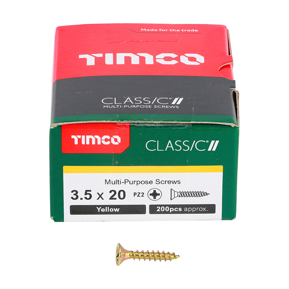 Classic Screw PZ2 CSK ZYP - 3.5 x 20 | Box of 200