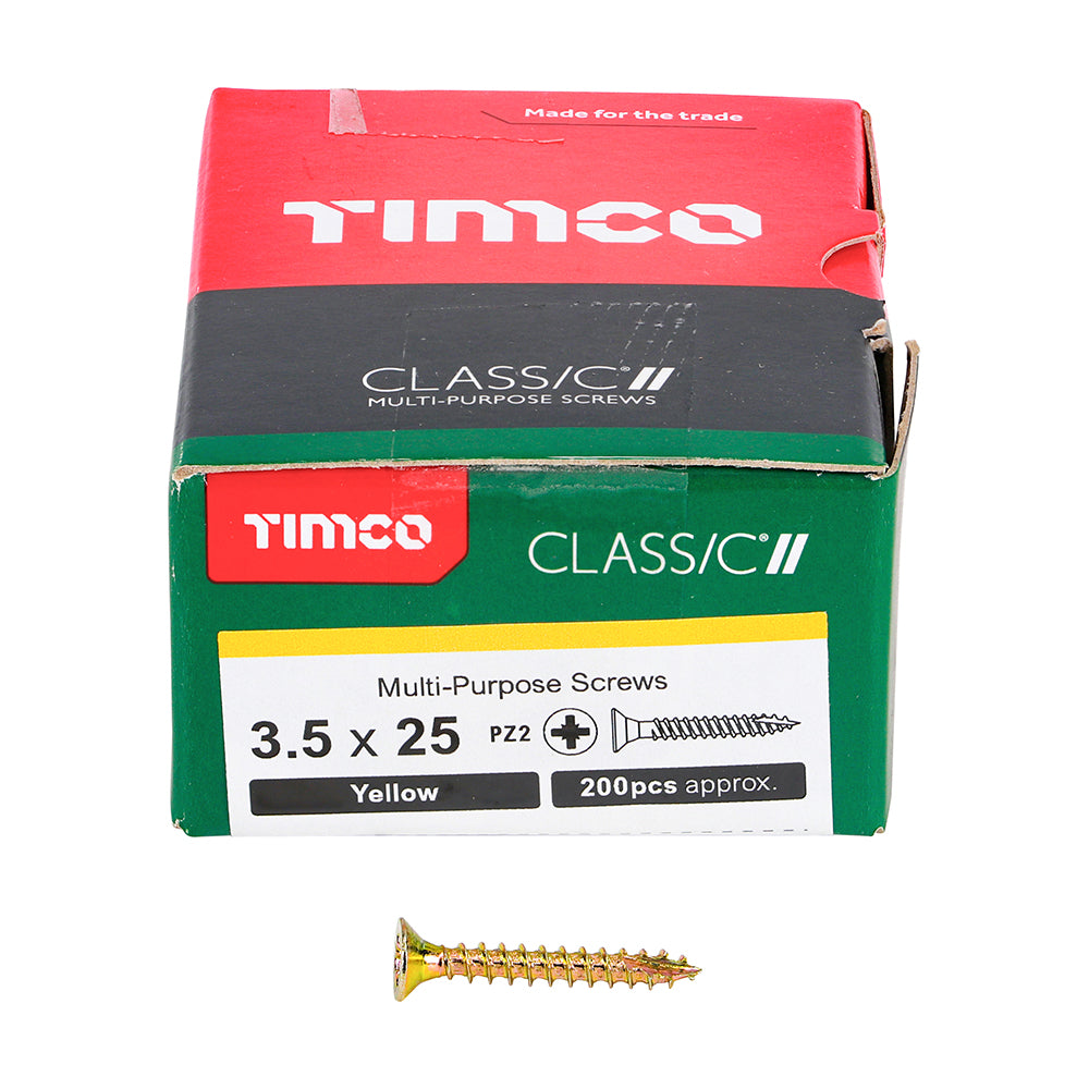 Classic Screw PZ2 CSK ZYP - 3.5 x 25 | Box of 200