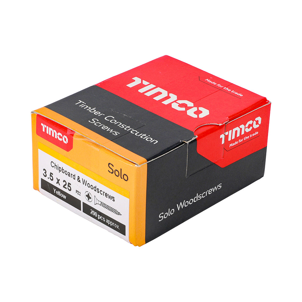 Solo Woodscrew PZ2 CSK ZYP - 3.5 x 25 | Box of 200