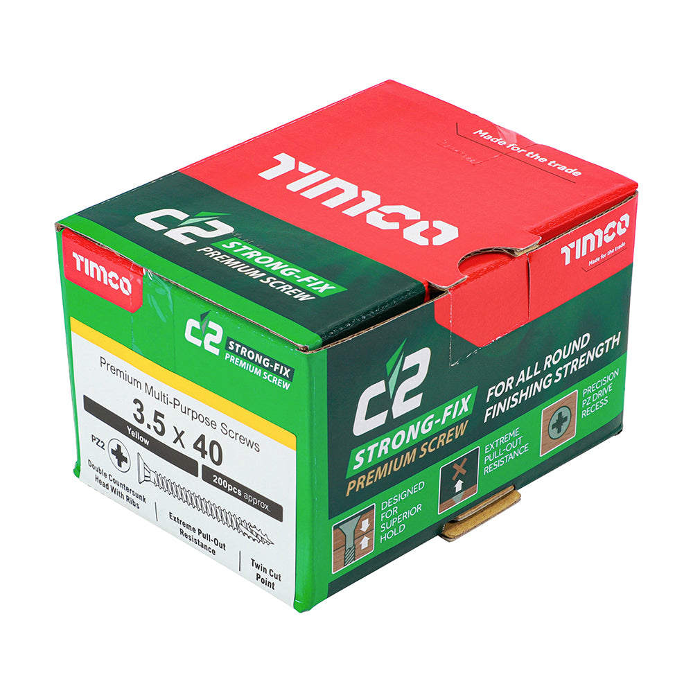 C2 Strong-Fix PZ2 CSK ZYP - 3.5 x 40 | Box of 200