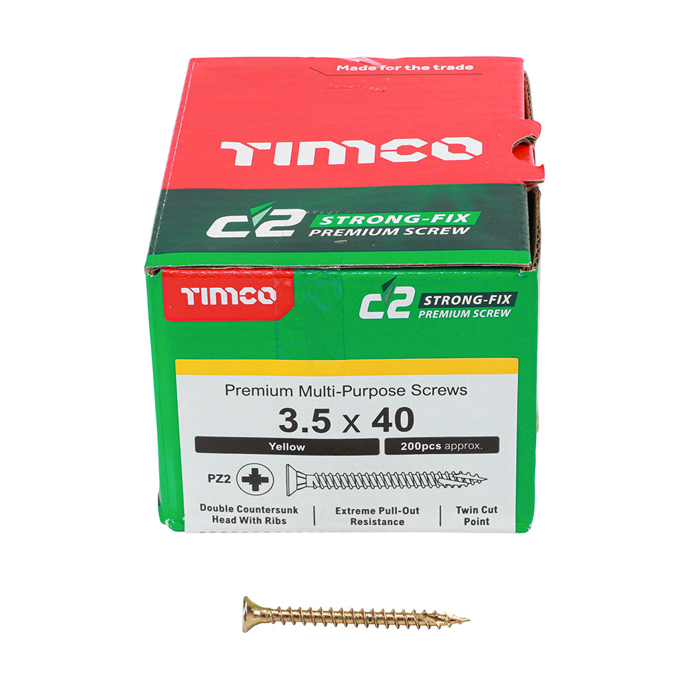 C2 Strong-Fix PZ2 CSK ZYP - 3.5 x 40 | Box of 200