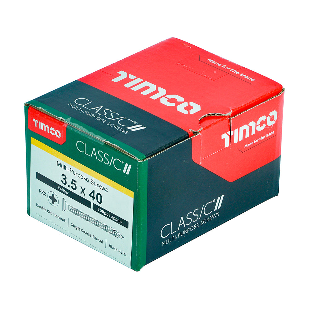 Classic Screw PZ2 CSK ZYP - 3.5 x 40 | Box of 200