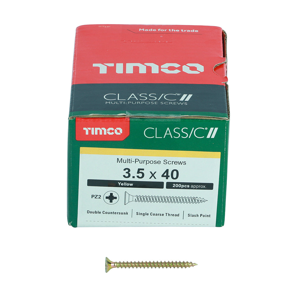 Classic Screw PZ2 CSK ZYP - 3.5 x 40 | Box of 200