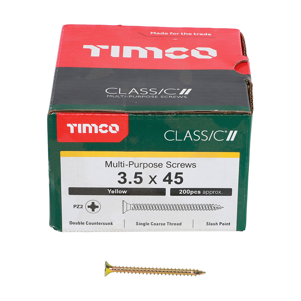 Classic Screw PZ2 CSK ZYP - 3.5 x 45 | Box of 200