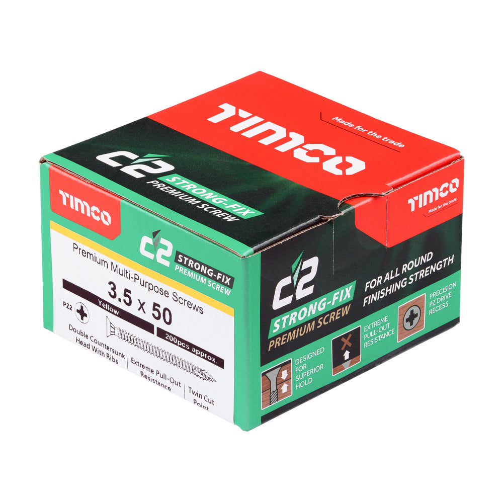 C2 Strong-Fix PZ2 CSK ZYP - 3.5 x 50 | Box of 200