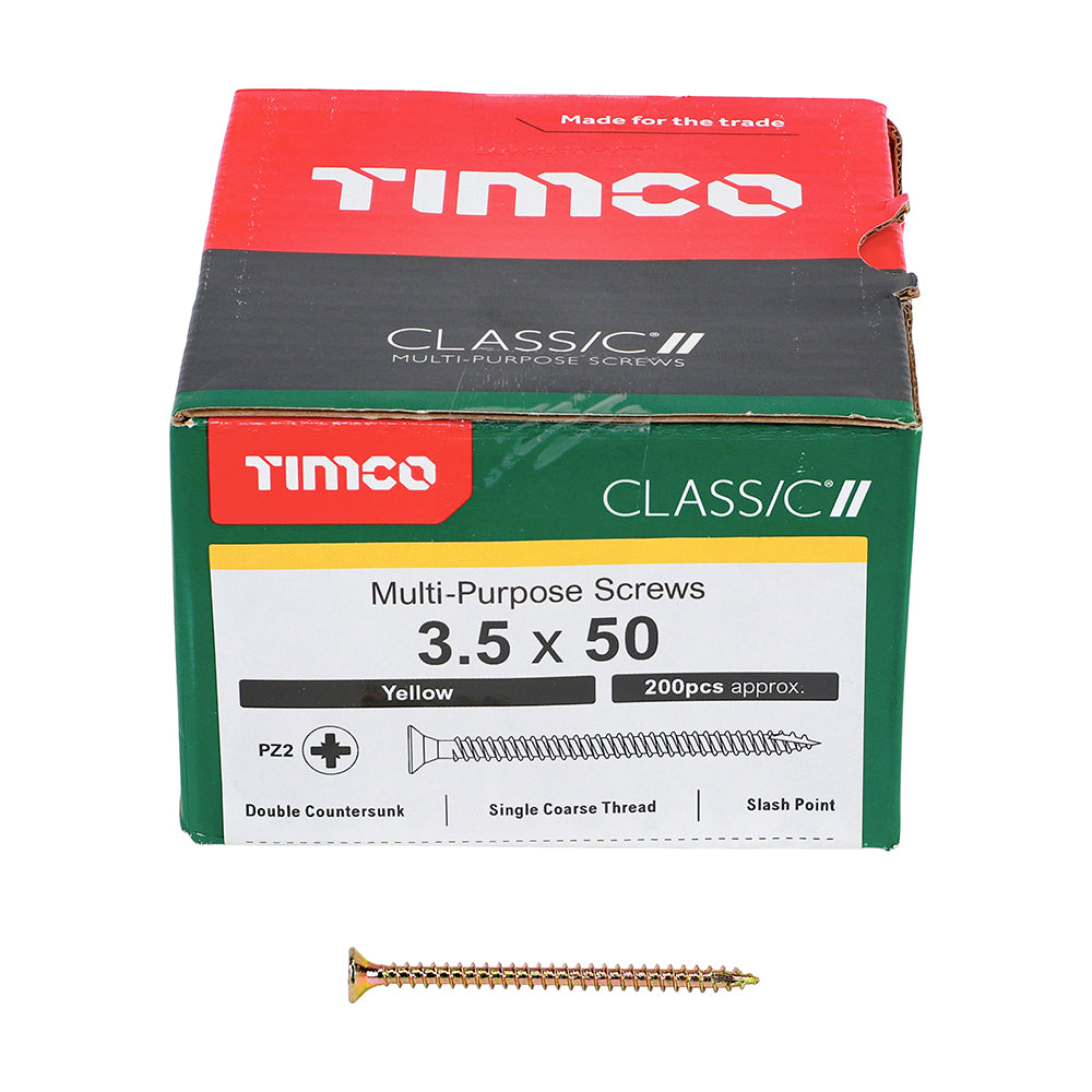 Classic Screw PZ2 CSK ZYP - 3.5 x 50 | Box of 200