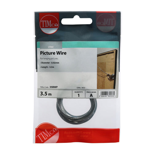 Picture Wire - Zinc - 0.92Dia x 3.6M | TIMpac