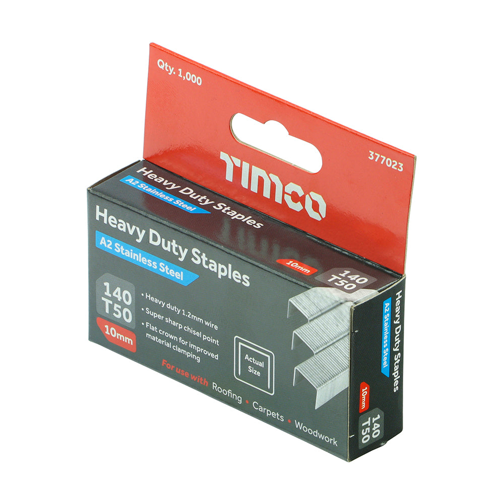 Staples HD Chisel A2 SS - 10mm | Box of 1000