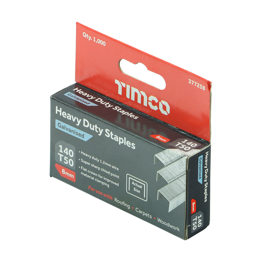 Staples HD Chisel GALV - 8mm | Box of 1000