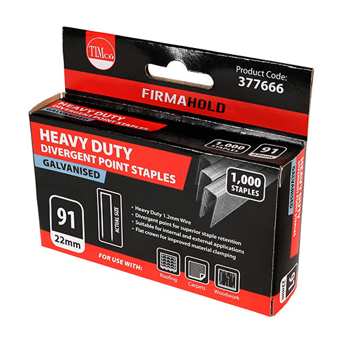 Staples HD Divergent GALV - 22mm | Box of 1000