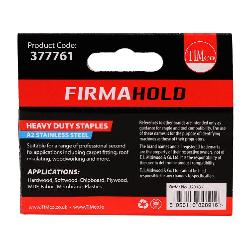 Staples HD Chisel A2 SS - 8mm | Box of 1000