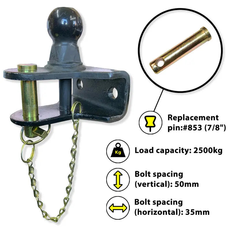 Tow Hitch Assembly Dual - Separate Pin 2500 kg