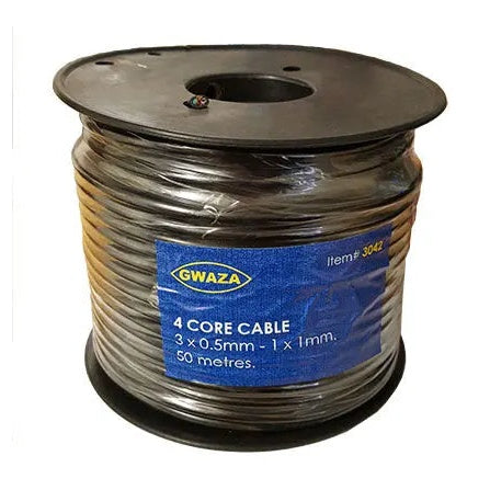 Cable 4 Core 50M  0.5mm Core , 5 Amp