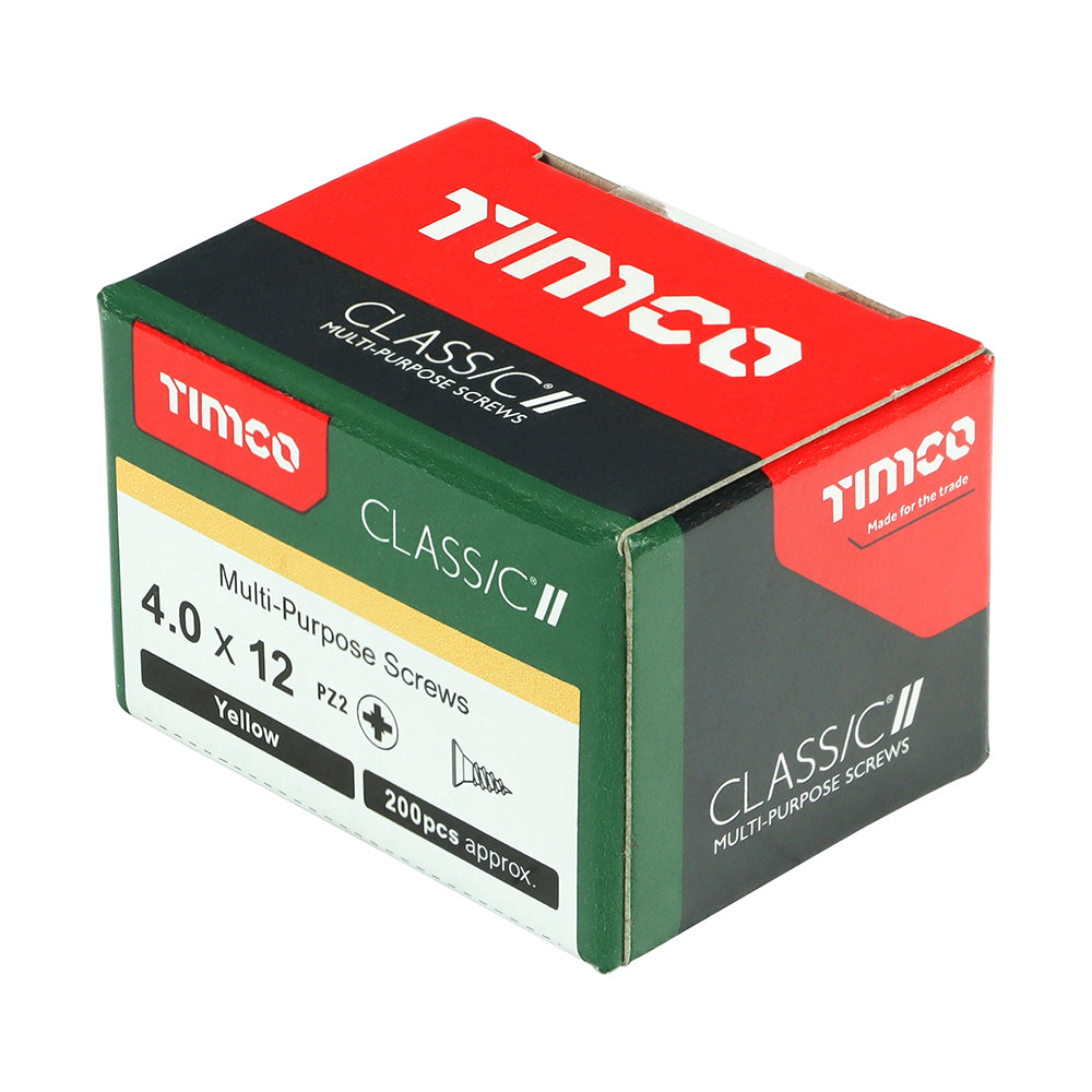 Classic Screw PZ2 CSK ZYP - 4.0 x 12 | Box of 200